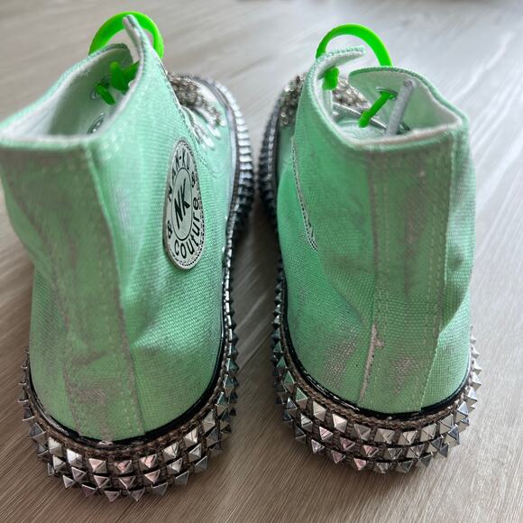 Nan-ku x Free People Cruise Studded Hi-Top Sneaker 39 US 9 Spring Mint Green NEW - Picture 8 of 12